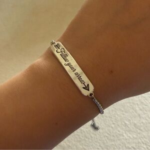 Silver Inspirational Adjustable Bracelet